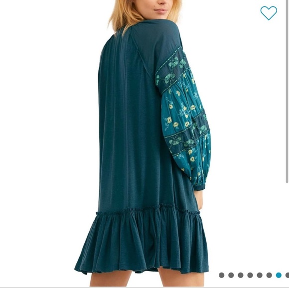 💕x4HP💕Free People mix it up tunic teal dress - Picture 2 of 13